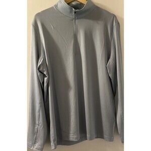 Dunning Golf 1/4 Zip Pullover Men LG Slate Blue GeometricLong Sleeve Performance